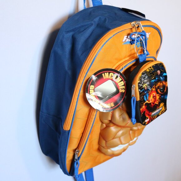 Marvel's Fantastic Four "The Thing" Backpack, with Small Pouch, Blue - Picture 5 of 12